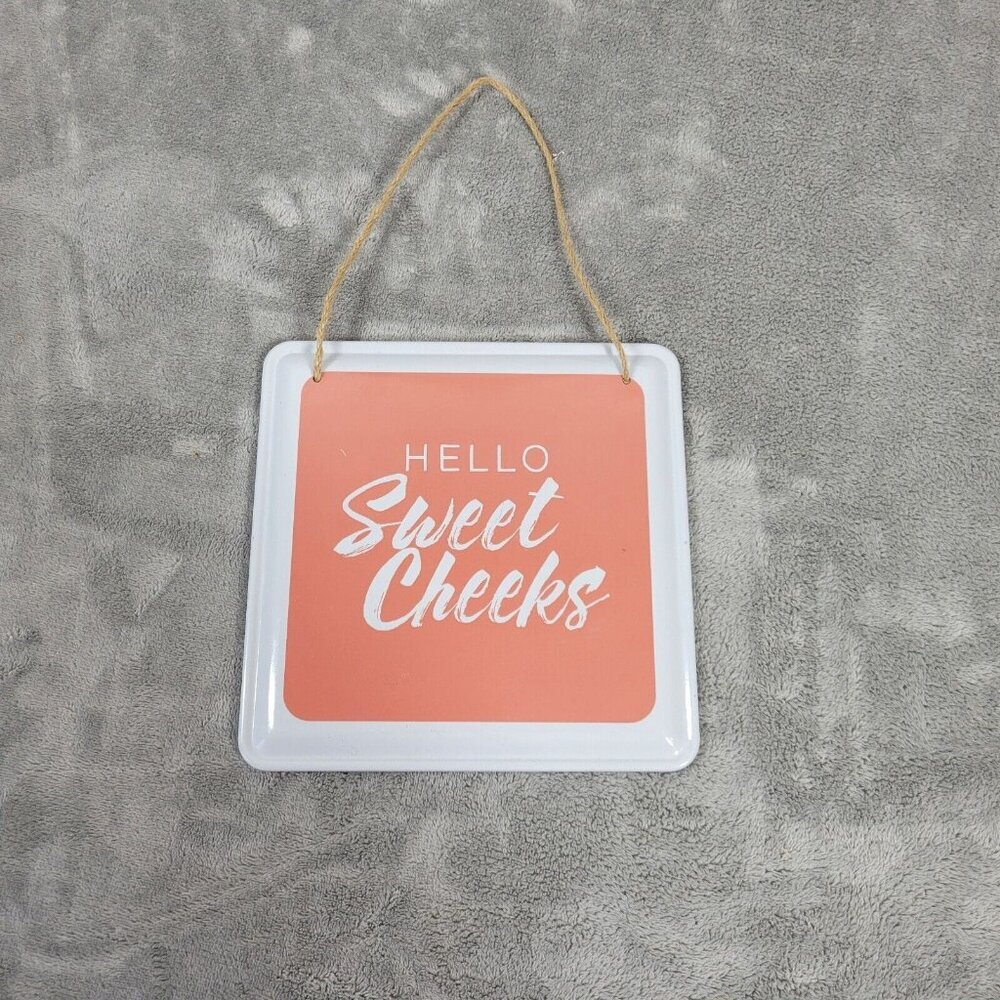 "Hello Sweet Cheeks" Funny Bathroom Wall Sign Metal Plaque Humorous Home S24E‎